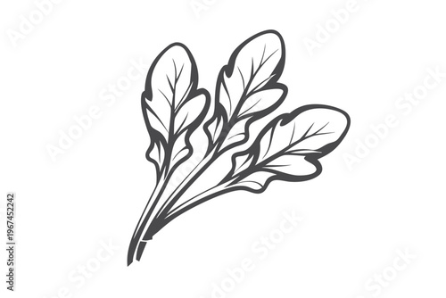 Spinach Plant Bunch Silhouette Vector Art for Farm to Table Themes