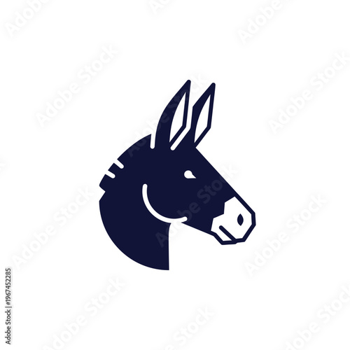 Elegant silhouette of a donkey head a symbol of strength and resilience.