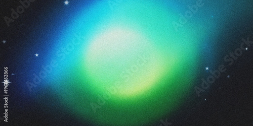 Foto A green and blue nebula in outer space