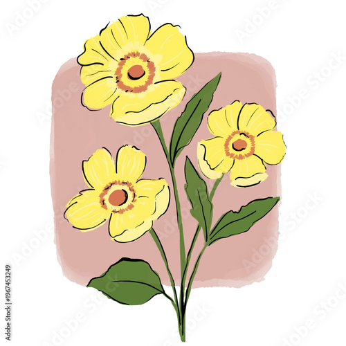 yellow flowers vector