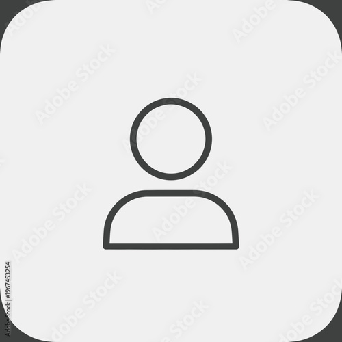 Simple outline of a person icon representing user profile or account identification.