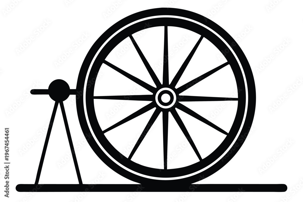 Fototapeta premium Clean Black and White Spinning Indicator Decelerating, Suitable for Web and App Loading States