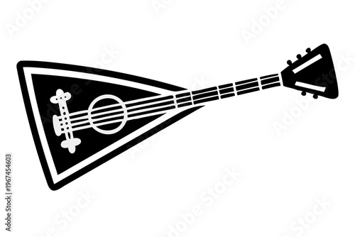 balalaika musical instrument silhouette illustration for traditional folk music design