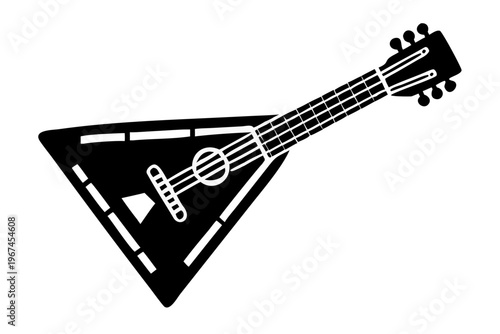 balalaika musical instrument silhouette illustration for traditional folk music design