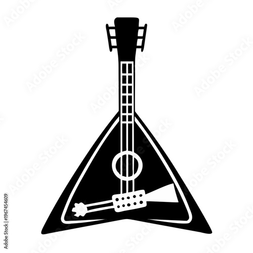 balalaika musical instrument icon silhouette illustration for traditional folk music design