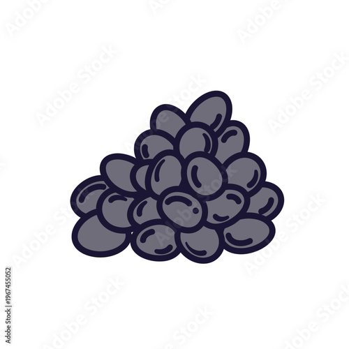 Bunch of dark grapes fresh and juicy ready to eat healthy snack.