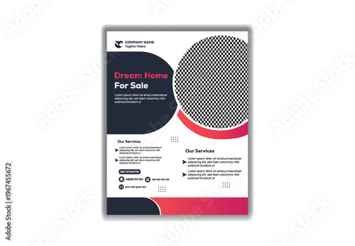 Dream Home For Sale flyers vector illustration red black vector illustration