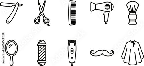 A collection of barber tools and accessories