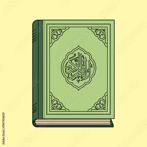 The Holy Quran A Beautifully Illustrated Green Book of Islamic Faith.