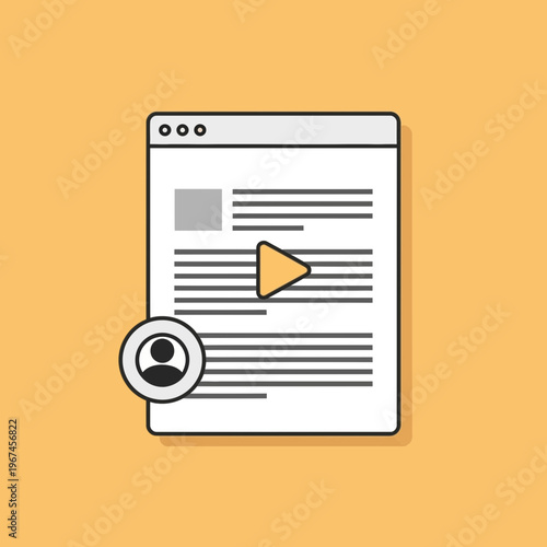 Webpage with video player and user profile icon.