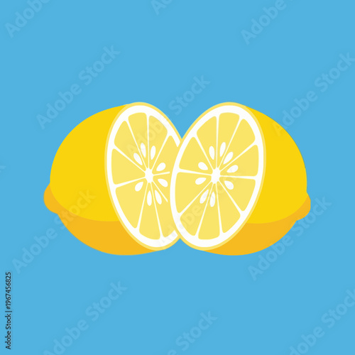 Vibrant yellow lemon cut in half showcasing juicy segments and freshness.