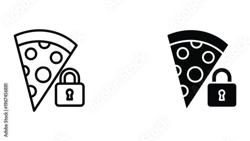 Secure and private pizza delivery concepts illustrated with icons