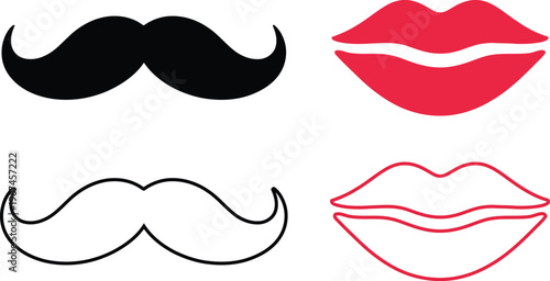 Illustration of skulls with highlighted sections in red and purple