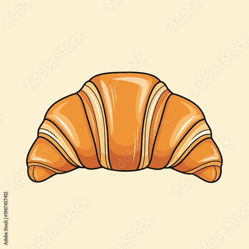 Delicious golden croissant with flaky layers perfect for breakfast or a snack.