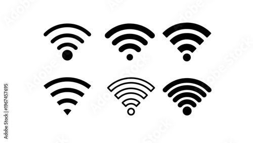 Wireless and wifi icon. Wi-fi signal symbol. Internet Connection. Remote internet access collection - stock vector.
