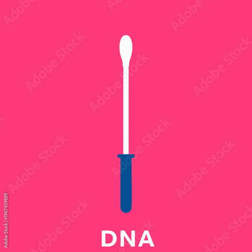 Simplified illustration of a DNA swab representing genetic testing and scientific analysis.