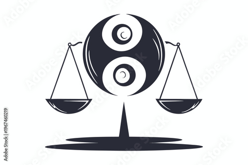 Symmetrical Spiral Swirl Icon Representing Energy Flow and Life Cycle Perspective