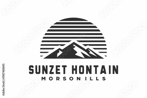 Minimalist Nature Scenery of Layered Hills Under a Scenic Golden Hour Sunset Sky