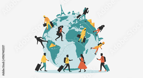 People traveling around the world.