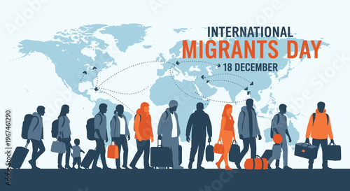 International Migrants Day awareness campaign poster.