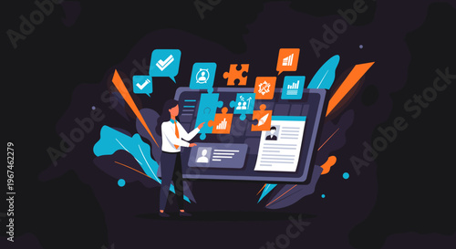 A dark, gradient background with a smooth transition of colors, creating a sleek and modern aesthetic, perfect for use in graphic design or as a backd