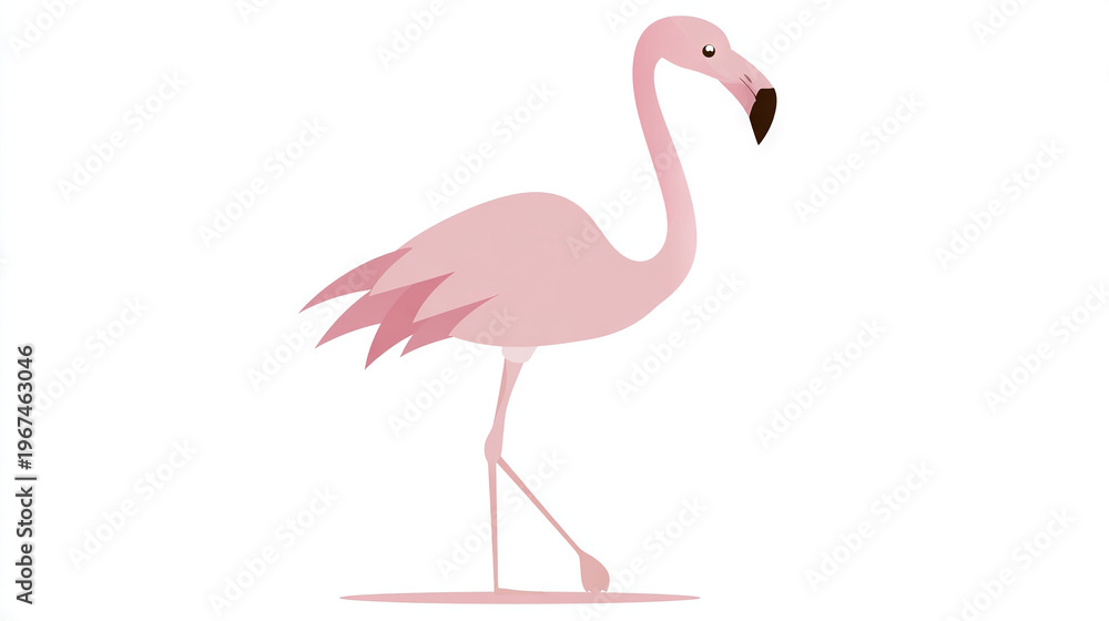 Fototapeta premium Pink Flamingo Standing on One Leg