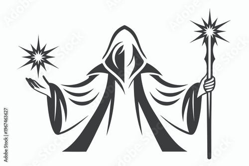 Epic Wizard Unleashing a Mystical Spell, Vibrant Fantasy Illustration