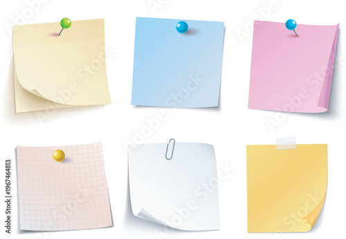 Sticky note with duct tape, post it note paper, sticky paper note with clipping path isolated on transparent background.