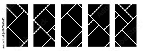 Collection of anime comic book templates. Blank collage grid template for a storyboard layout panel for a manga comic. Four different types of blank templates storyboard layout panels comic manga.