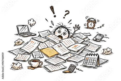 Vector person simple icon doodle drowning style composition concept imperfect generation minimal