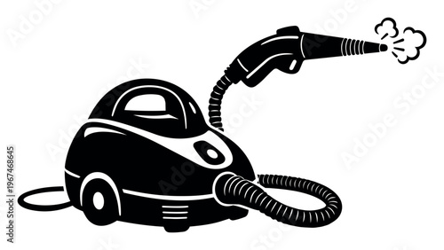 Steam cleaner producing hot steam for sanitizing, disinfecting, and cleaning surfaces. Housework and maintenance equipment