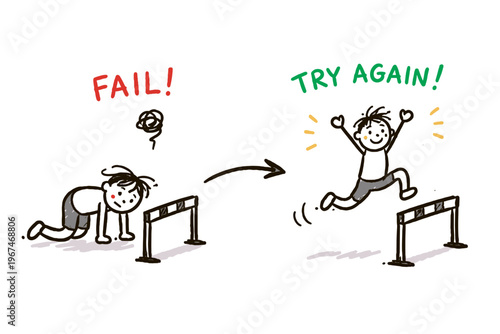 Image failing icon naive imperfect trying concept simple generation minimal vector messy