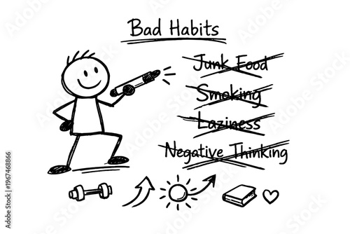 Icon image messy person imperfect vector simple generation doodle crossing improvement minimal