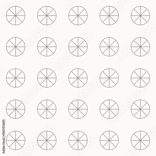 Segmented circle grid pattern, Seamless pattern in line design. circle, segmented, radial, geometric, minimal vector. segmented circle grid pattern editable stroke pattern