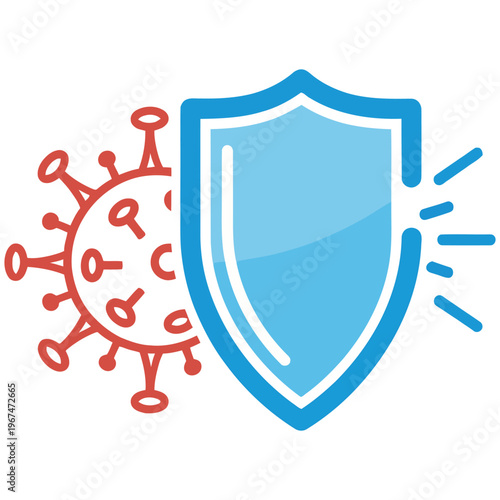 Virus protection shield graphic