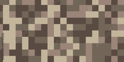 Seamless pattern with squares. Abstract pixel and cube background. Vector digital mosaic pattern. Geometric light elements tile art backdrop.