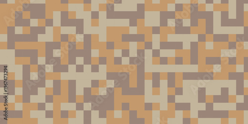 Seamless pattern with squares. Abstract pixel and cube background. Vector digital mosaic pattern. Geometric light elements tile art backdrop.