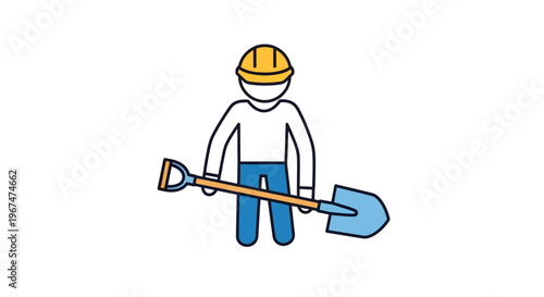 A construction worker holding a shovel.