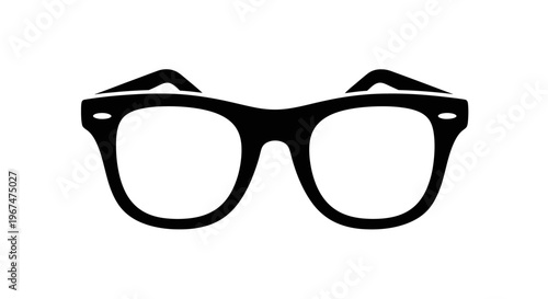 Black and white illustration of classic eyeglasses.
