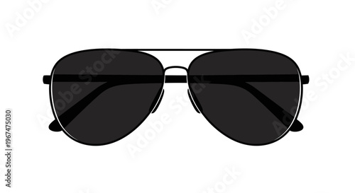 Classic black aviator sunglasses with dark lenses.