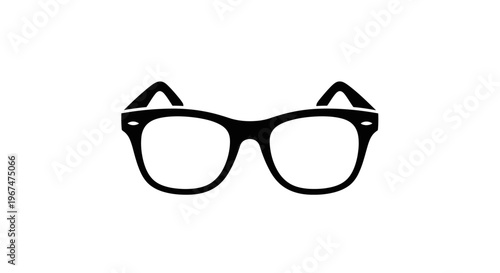 Black and white illustration of classic eyeglasses.