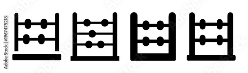Abacus icons showing different bead positions for positive calculation examples