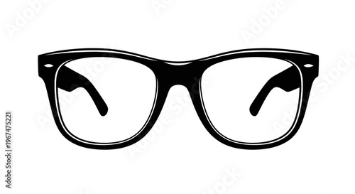 Classic Black Rimmed Eyeglasses with Clear Lenses.