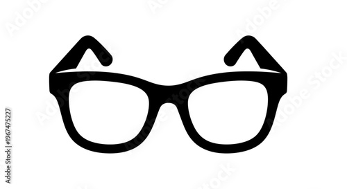 Black eyeglasses icon on white background.