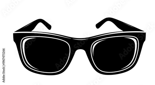 Classic black sunglasses illustration, a timeless fashion accessory.
