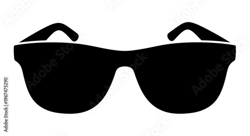 Classic black sunglasses isolated on a white background.