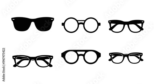 Collection of various stylish eyeglasses and sunglasses designs.
