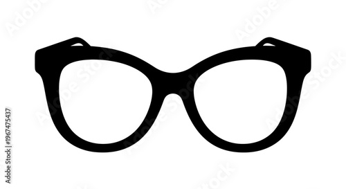 Black frame glasses isolated on white background, perfect for adding a touch of style to any design.