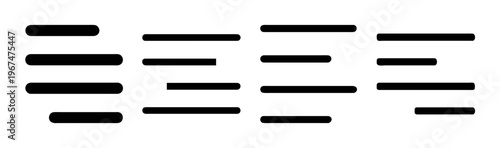 Modern vector icons depicting various text alignment options like left, center, right, and justified for digital documents.