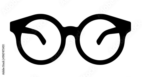 Classic round frame eyeglasses in black silhouette.